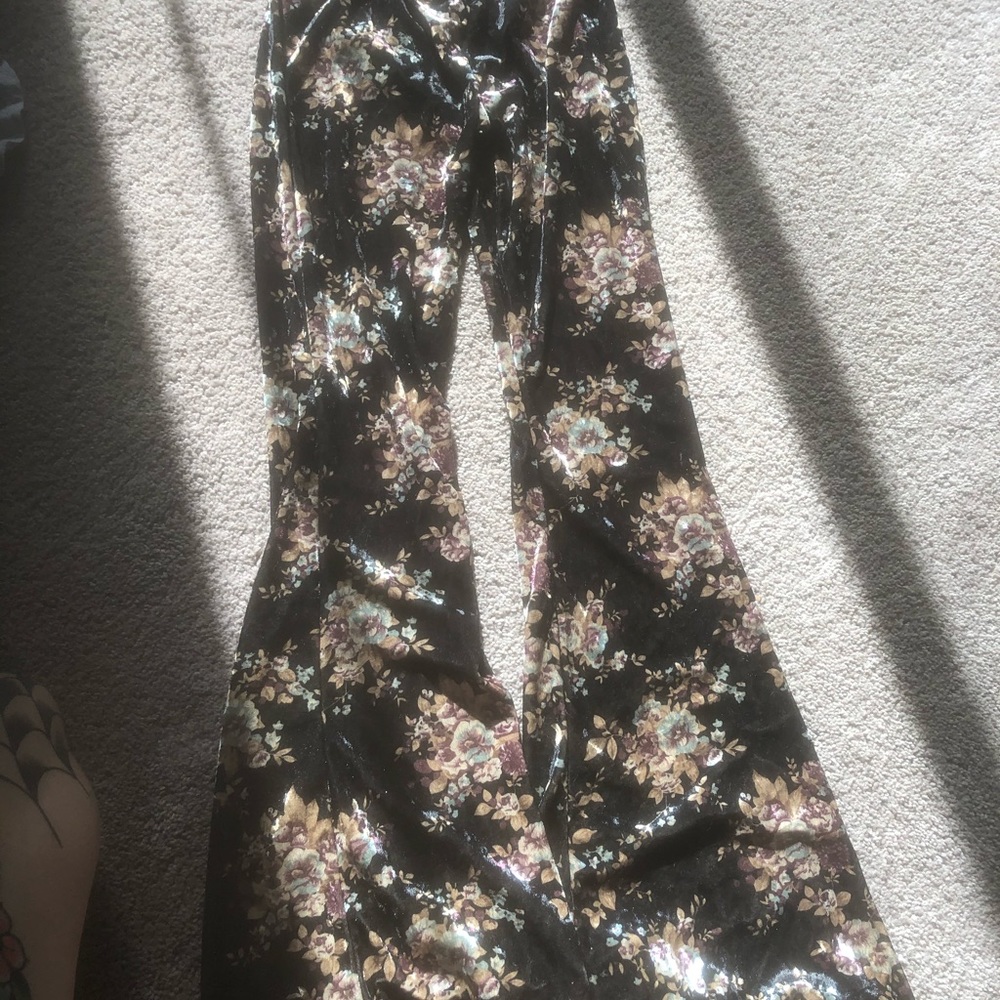 Floral bell bottom pants